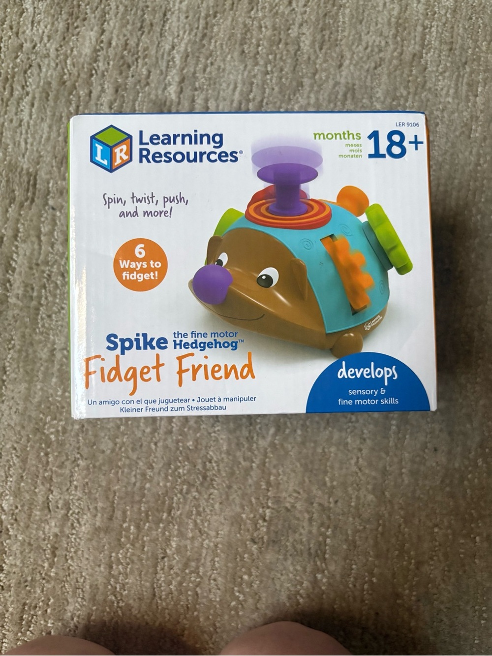 Learning Resources Spike the Hedgehog Fidget Friend - Teal & Purple